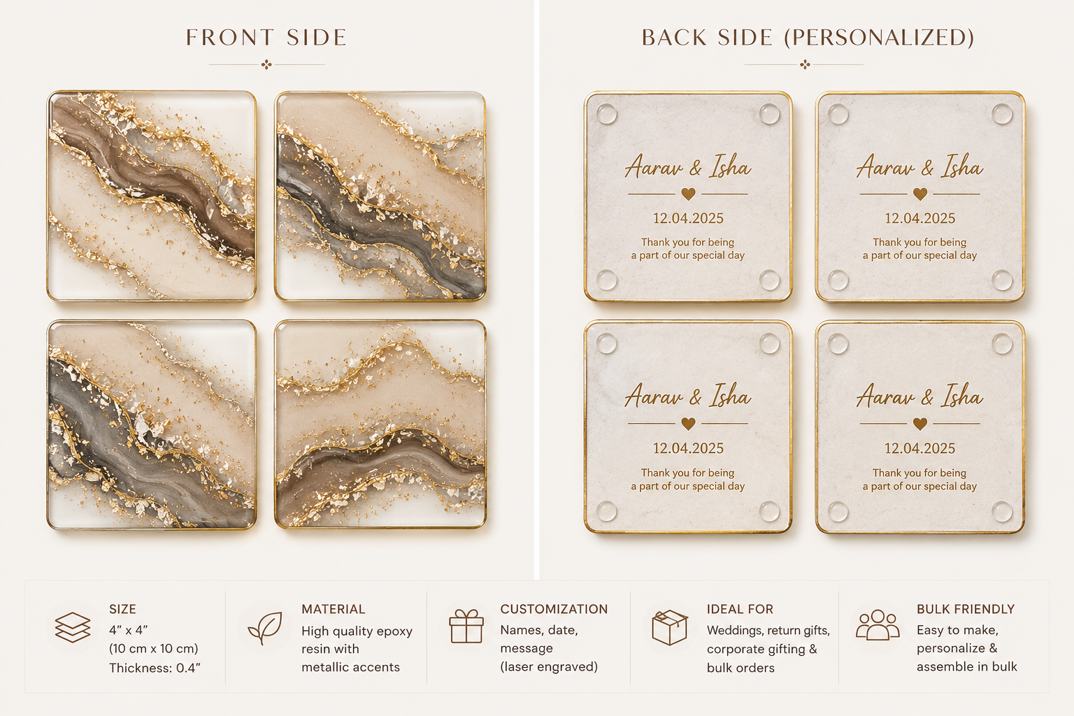 Luxe Marble Resin Coasters