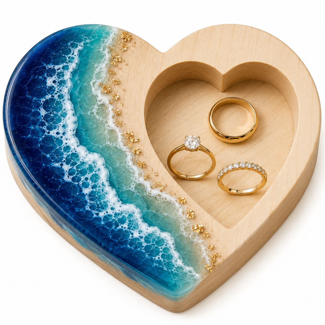 Ocean Heart Keepsake Ring Tray