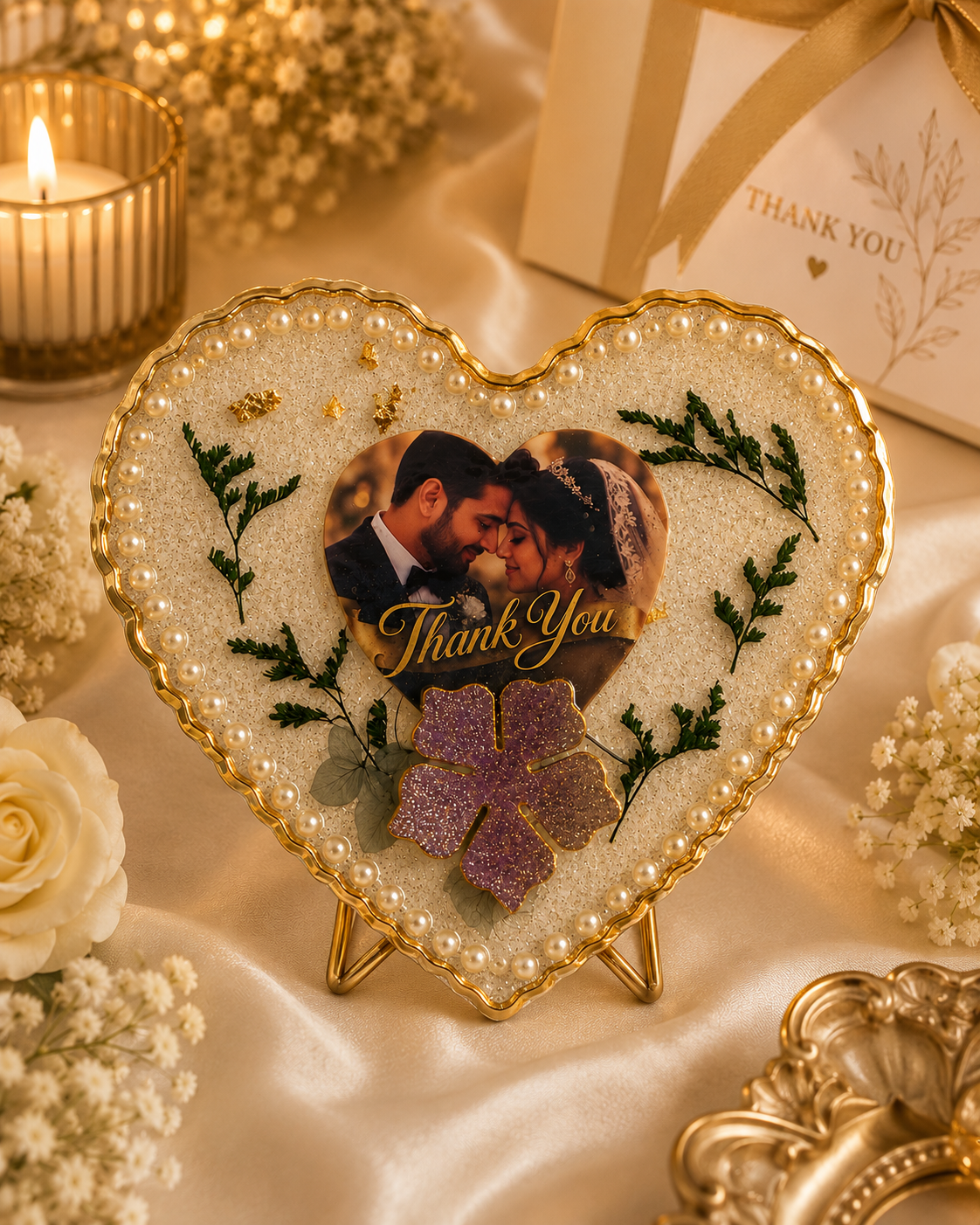 Golden Heart Keepsake Plaque Heart