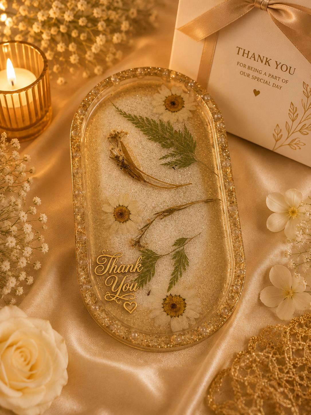 Golden Bloom Keepsake Tray